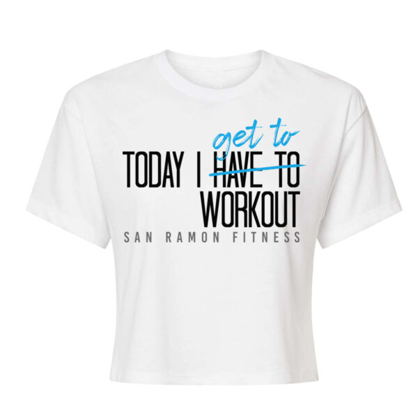 TODAY I GET TO WORK OUT - WOMEN'S CROP T-SHIRT - $5VCTWM$ Thumbnail